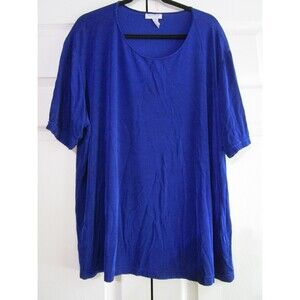 ReBeKah Shirt Womens Extra Large Blue Short Sleeve Scoop Neck Casual USA